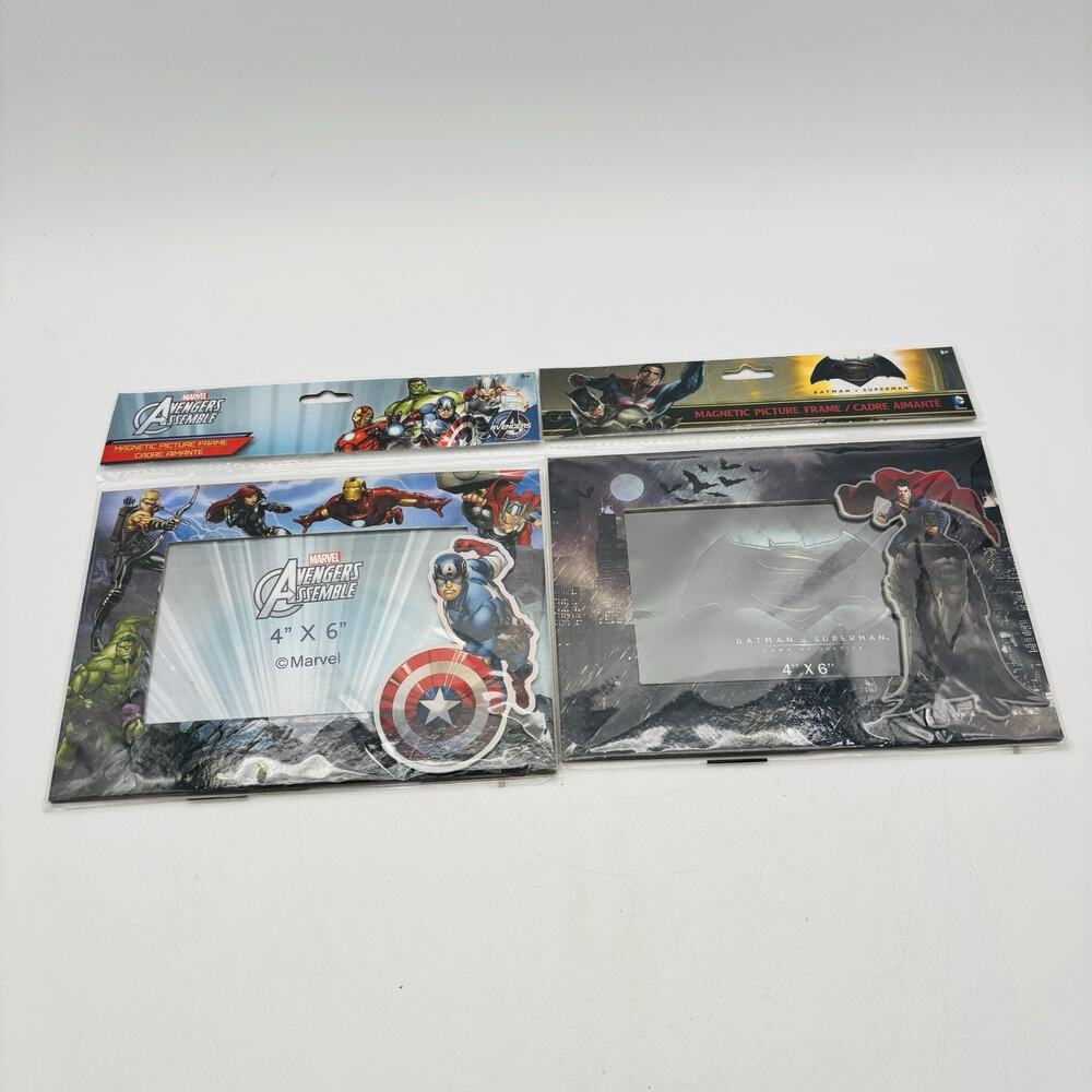 New Avengers And Batman & Superman Magnetic 4x6” Photo Frames Factory Sealed
